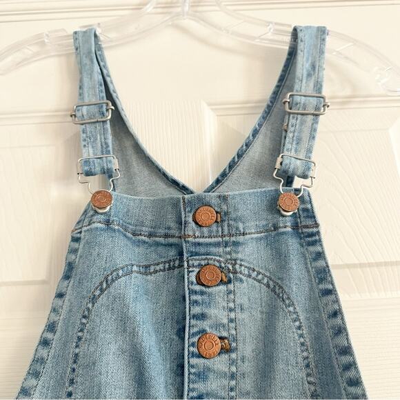Madewell Bayfront Crop Overalls E9702 Small Button Front Denim Blue Jean - Picture 6 of 14